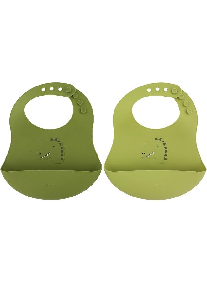 Trixie Silicone Bib 2-Pack - Mr. Dino - Image 2