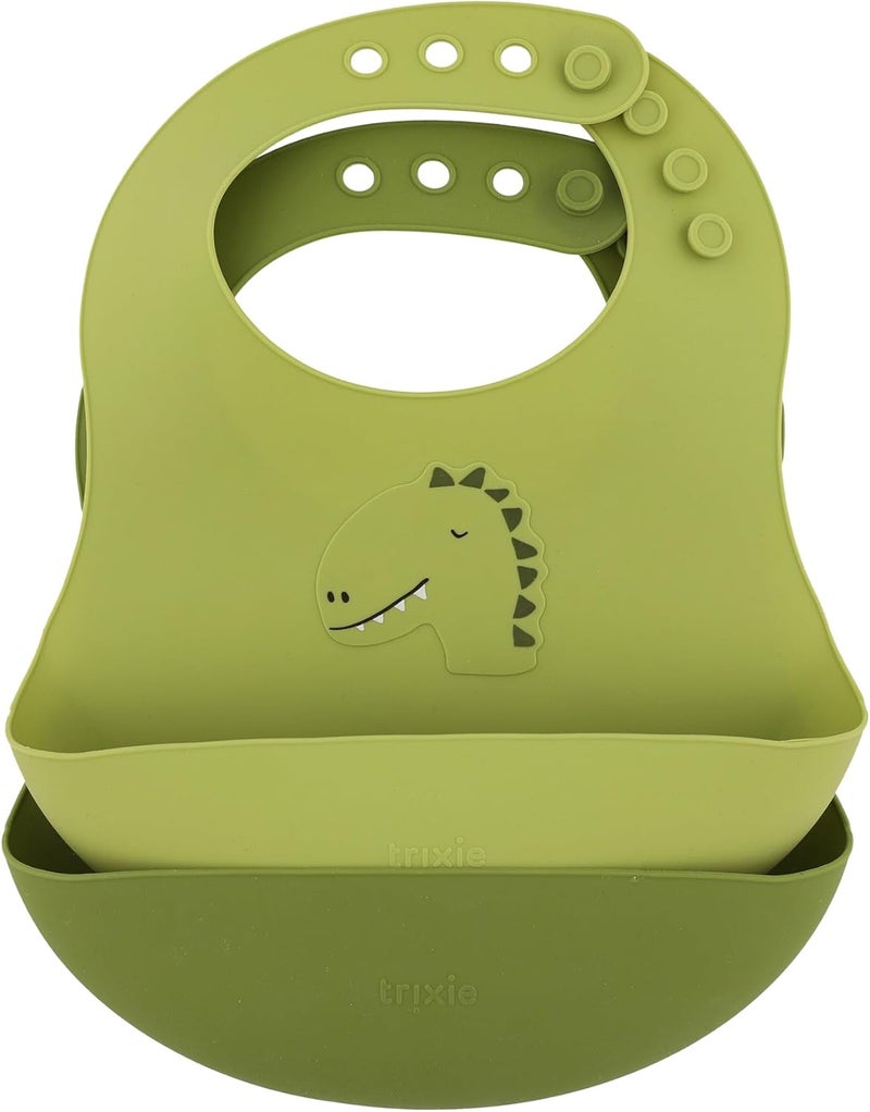 Trixie Silicone Bib 2-Pack - Mr. Dino - Image 1