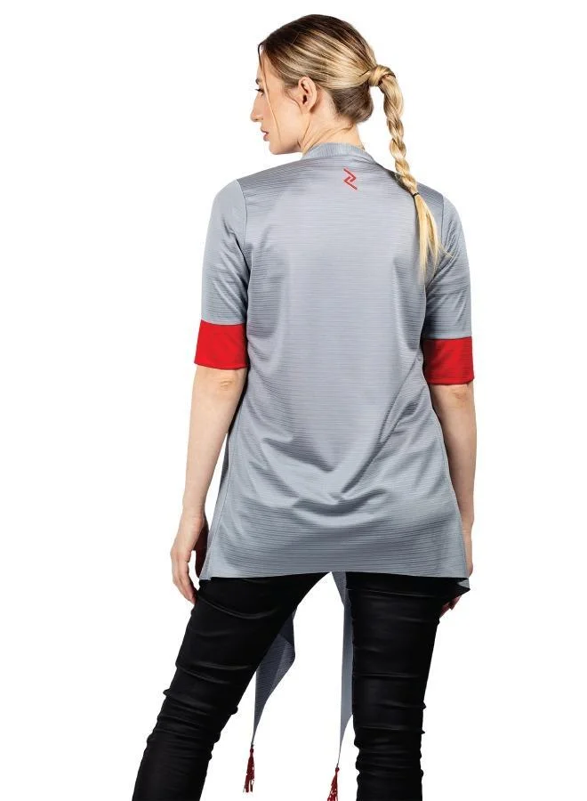 Zaecy Chrome Gray Crimson Tide Women's Waterfall Shrug for Women | Best Price UAE