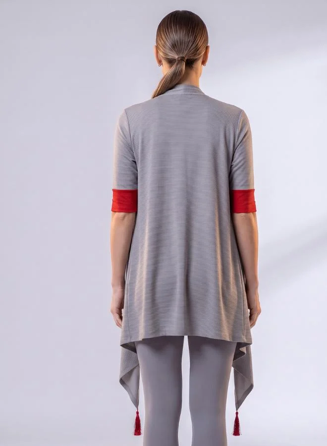 Zaecy Chrome Gray Crimson Tide Women's Waterfall Shrug for Women | Best Price UAE