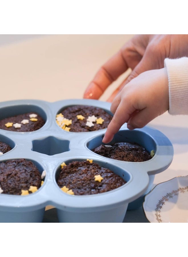 BEABA صينية ببيبا السيليكون متعددة الحصص لطعام الأطفال، آمنة للاستخدام في الفرن، مصنوعة في إيطاليا، سماء، 3 أونصات - Image 5