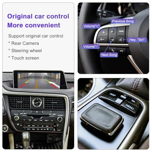 NINETOM Wireless CarPlay Retrofit Kit Decoder Compatible with Lexus RX/NX/ES/UX/LS/LX/RC/LC/GS/is (2014–2019), for Premium Factory System, Supports Android Auto, Mirror Link, Reverse Camera - Image 4