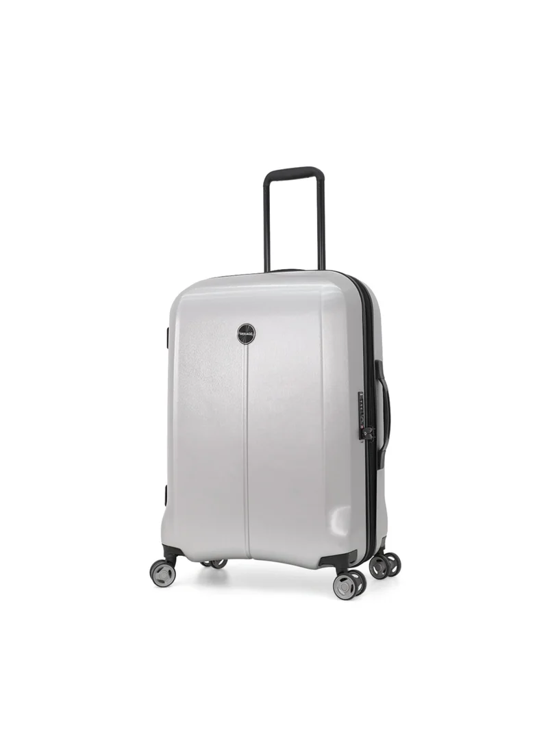 Verage  Hard Shell Luggage Trolley Bag 3 Pieces Set With Double Spinner Wheel,Silver (S-20inch,M-24inch,L-28inch)