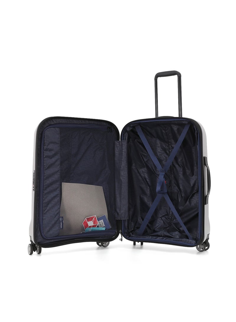 Verage  حقيبة سفر صلبة بعجلات، مجموعة من 3 قطع مع عجلة دوارة مزدوجة، فضية (S-20 بوصة، M-24 بوصة، L-28 بوصة) - Image 3