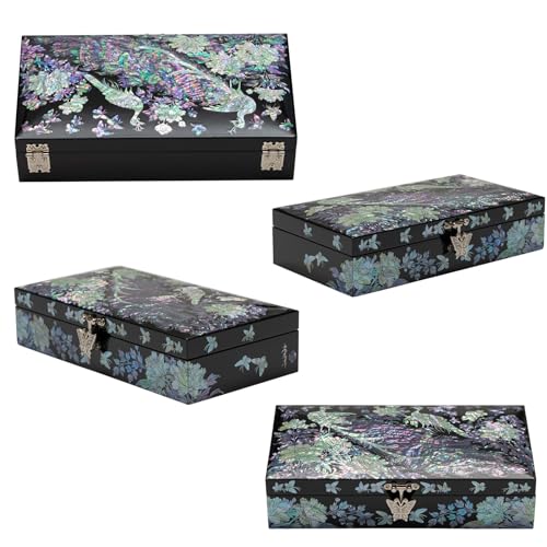 February Mountain Exquisite Mother of Pearl Peacock Design Jewelry Box: Artistry, Elegance, and Versatile Storage Gifts for Women - Image 5