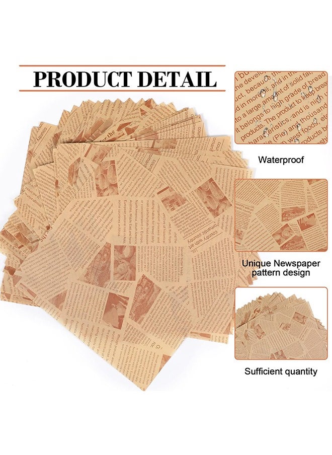 HS 50 Pieces Sandwich Wrapper Waxed Baking Paper Disposable Greaseproof Greaseproof Paper Square Food Wrap Waxed Paper Food Tray Liner For Burger Cake Bread  - Image 3