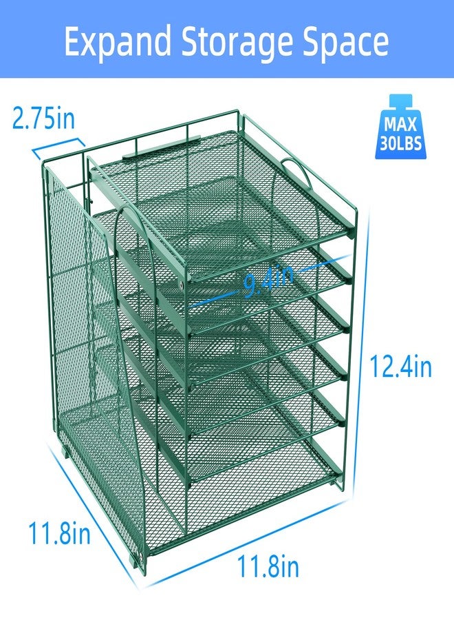 gianotter Desk Organizers and Accessories, 6-Tier Paper Organizer with Magazine Rack, File Organizer for Desk, Office Desk Accessories & Workspace (Green) - Image 5