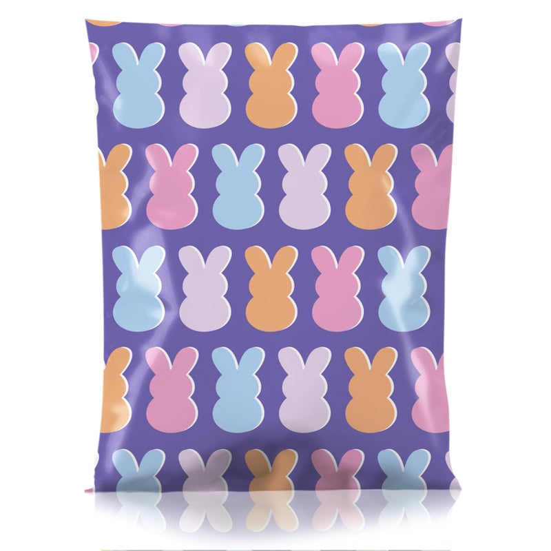 Metronic Poly Mailers 10x13 Inch 100pc, Easter Rabbit Bags for Shipping, Self-Adhesive Shipping Envelopes for Small Business, Waterproof Mailers Poly Bags for Shipping, Packaging Mailing Bags Bunnies - Image 1