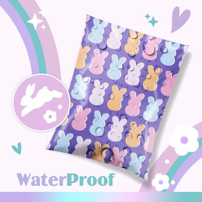 Metronic Poly Mailers 10x13 Inch 100pc, Easter Rabbit Bags for Shipping, Self-Adhesive Shipping Envelopes for Small Business, Waterproof Mailers Poly Bags for Shipping, Packaging Mailing Bags Bunnies - Image 3
