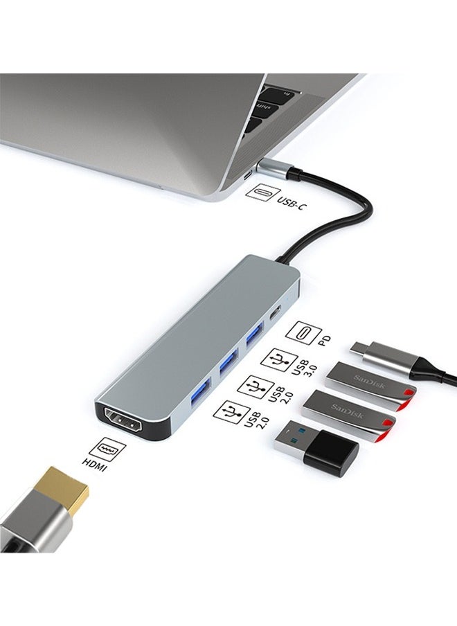 X-level - 5 in 1 USB C Hub HDMI Multiport Adapter,USB C Digital AV Adapter with 4K HDMI Output for iPhone 16 15,Multiport Adapter to HDMI,3 USB 3.0 and USB-C PD Fast Charger Port for MacBook Pro - Image 1