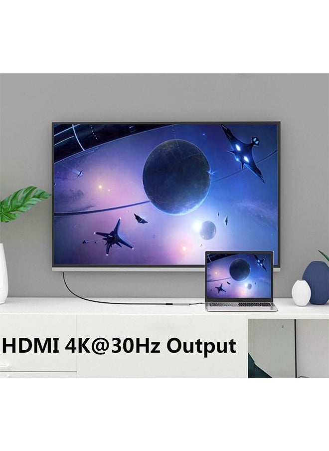X-level - 5 in 1 USB C Hub HDMI Multiport Adapter,USB C Digital AV Adapter with 4K HDMI Output for iPhone 16 15,Multiport Adapter to HDMI,3 USB 3.0 and USB-C PD Fast Charger Port for MacBook Pro - Image 1
