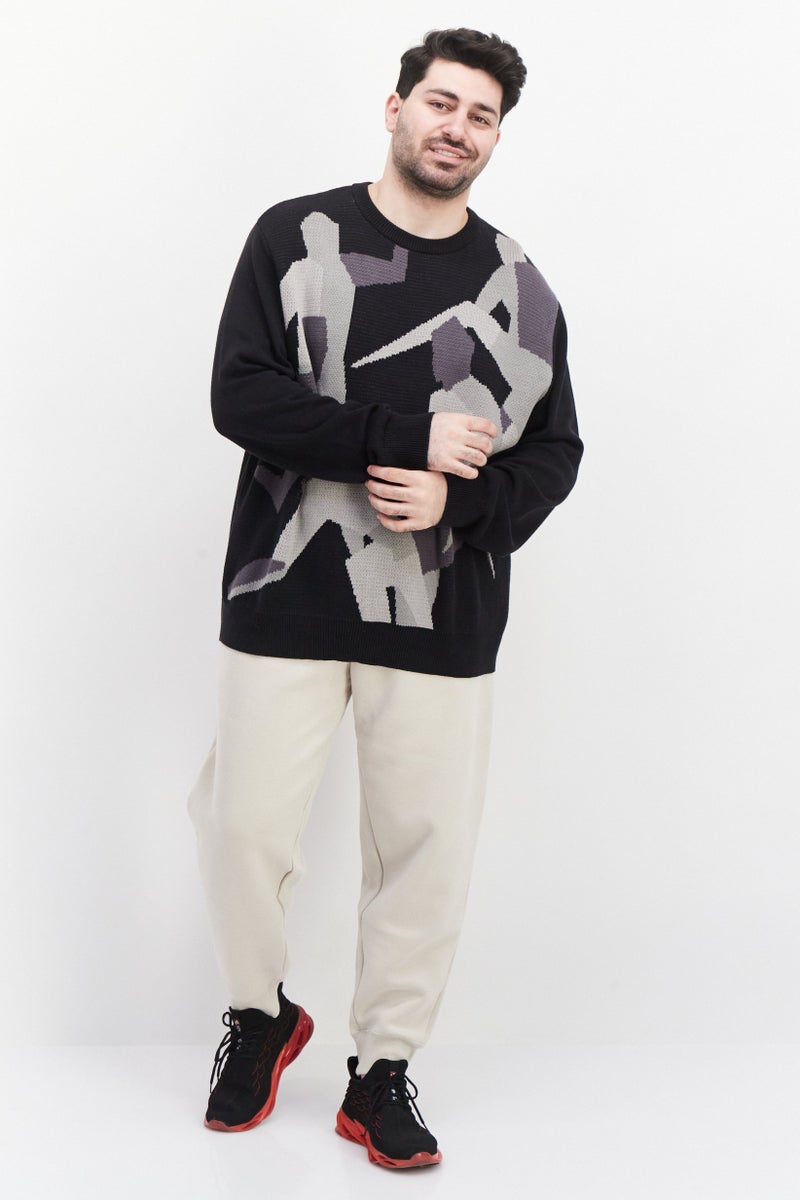PUMA Men Sportswear Fit  Crew Neck Textured Sweatshirts, Black Combo - Image 3