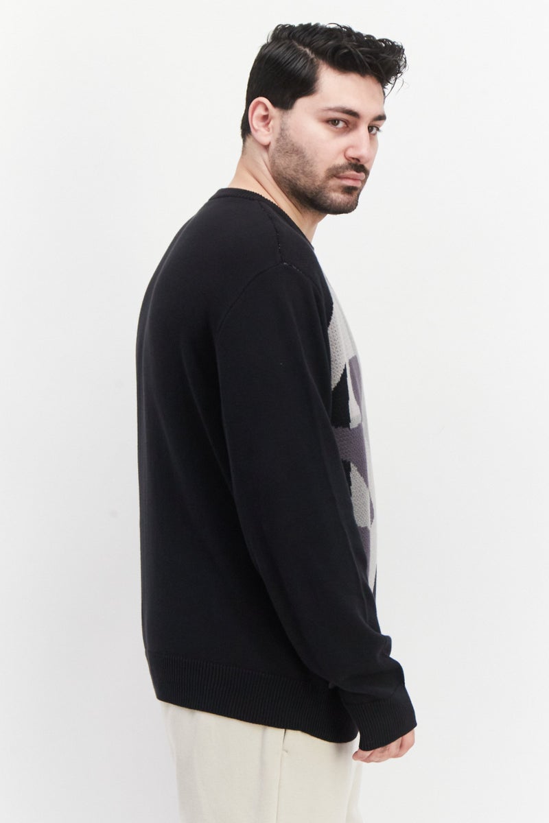 PUMA Men Sportswear Fit  Crew Neck Textured Sweatshirts, Black Combo - Image 2
