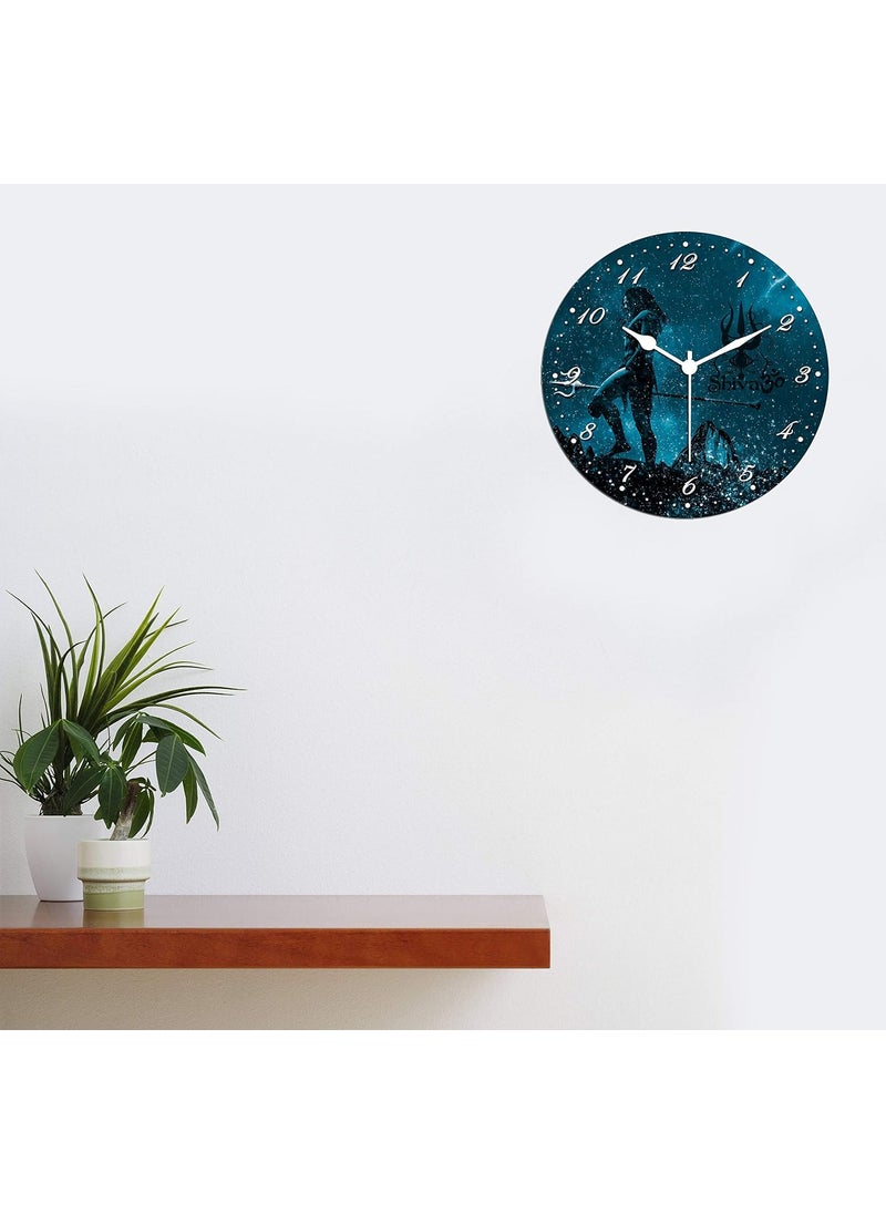 KARTIK KARTIK™ Wood Digital Print Designer Wall Clock for Home and Office (Multicolour, 11X11 Inches)  - Image 2