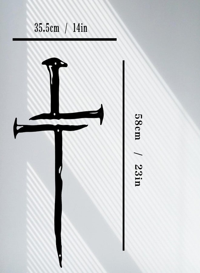 RESACO Wall Cross Jesus Crosses Wall Decor Religious Metal Wall Art Minimalist Decorations for Church Home Office Baptism Decor Gift for a Christian（14x23in） - Image 2