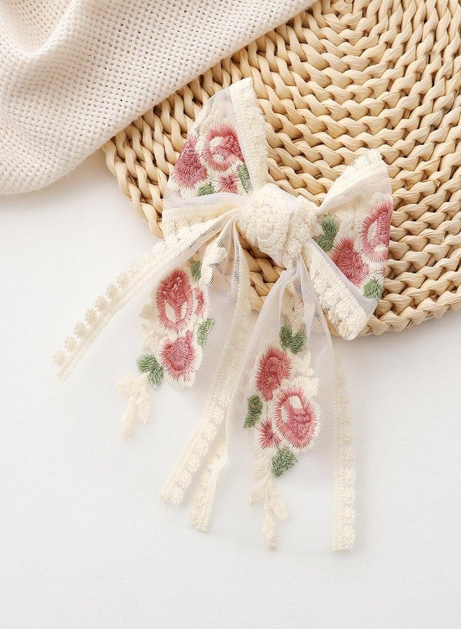 Ashkash 1pc Enchanting Girls Super Fairy Embroidered Double Layer Romantic Flower Hair Clip - Large Back Head Spring Clip with Premium Feel - Image 4