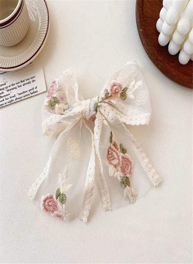 Ashkash 1pc Enchanting Girls Super Fairy Embroidered Double Layer Romantic Flower Hair Clip - Large Back Head Spring Clip with Premium Feel - Image 5