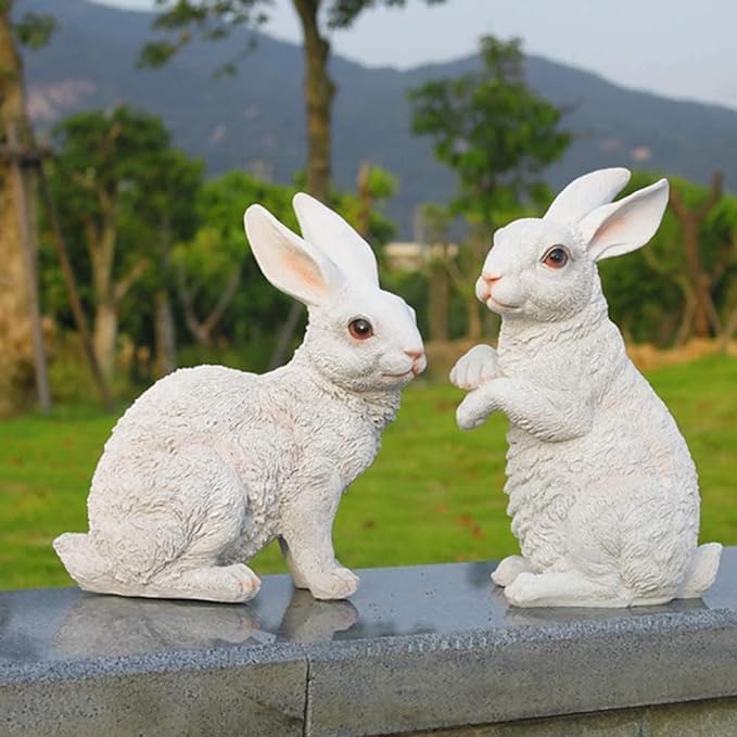 The Decorshed(Pack Of 2 Sitting And Standing Action Rabbit For Garden Decoration Animal Figure For Garden Home&Garden Decoration Outdoor Decor - Image 2
