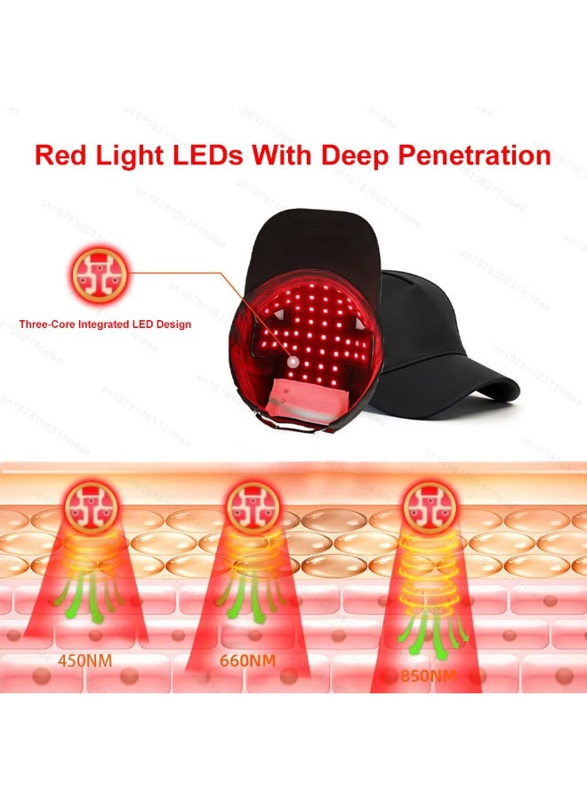 BlueFire Advanced Red & Infrared Light Therapy Cap for Hair Regrowth – 56 LED Medical-Grade Diode Laser Hat with 450nm, 660nm & 850nm Wavelengths – 4 Modes, Rechargeable Battery, Skin-Friendly PU Light Board for Men & Women – Portable Hair Loss Treatment Device for Home Use - Image 2