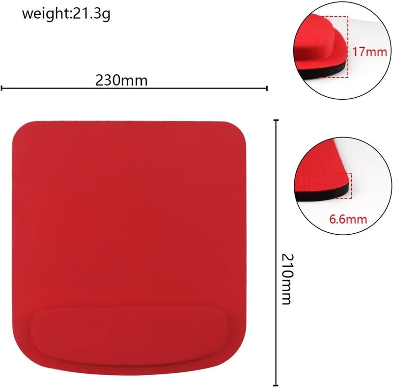 12pcs Computer Mouse Pad Ergonomic Mousepad Wrist Solid Color Comfortable Mats for Office Accessories(Red) - Image 2