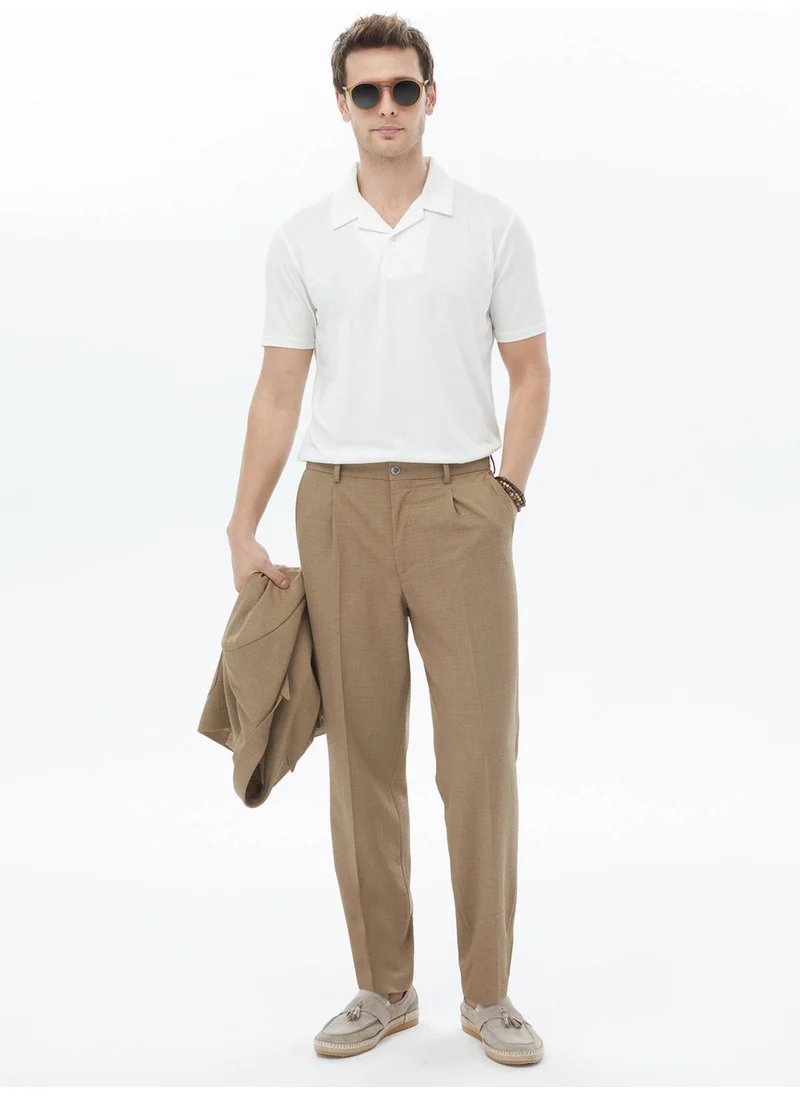 Kip White Plain Cuban Collar T-Shirt