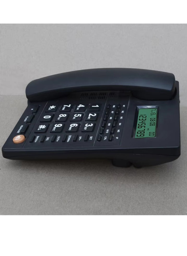 Microplus - Large Button Corded Telephone, Wired Home Desktop Landline Phone with Caller ID, Handsfree Speakerphone, LED Screen,Fast Dial Black PS-4728 - Image 1