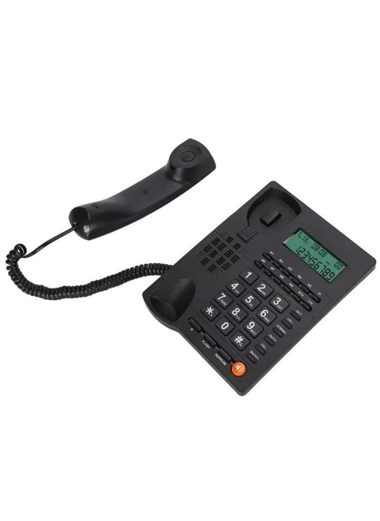 Microplus - Large Button Corded Telephone, Wired Home Desktop Landline Phone with Caller ID, Handsfree Speakerphone, LED Screen,Fast Dial Black PS-4728 - Image 1