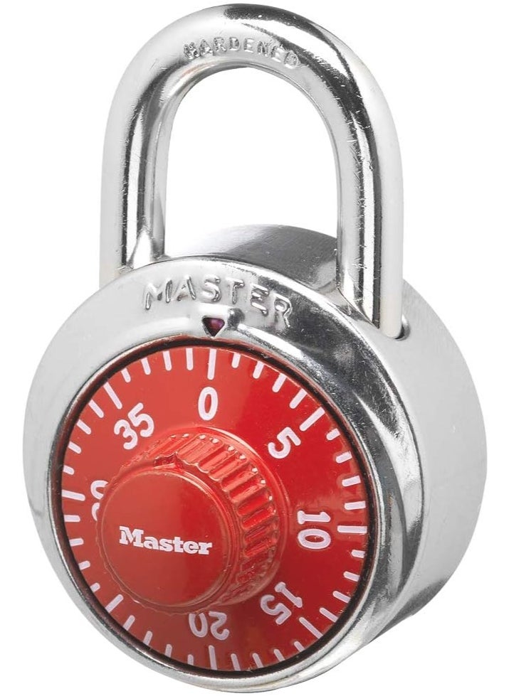 Master Lock Master Lock 1504D Locker Lock Combination Padlock, 1 Pack, Red  - Image 1