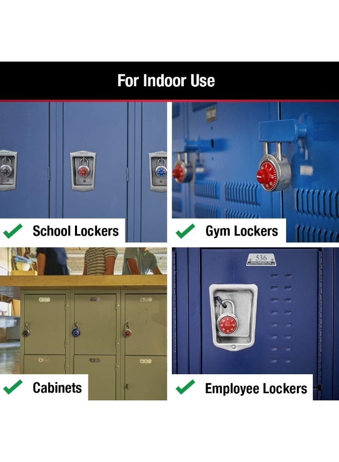 Master Lock 1504D Locker Lock Combination Padlock, 1 Pack, Red - Image 2