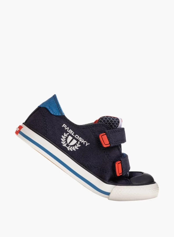 Pablosky Boys Colourblock Sneakers with Hook and Loop Closure
