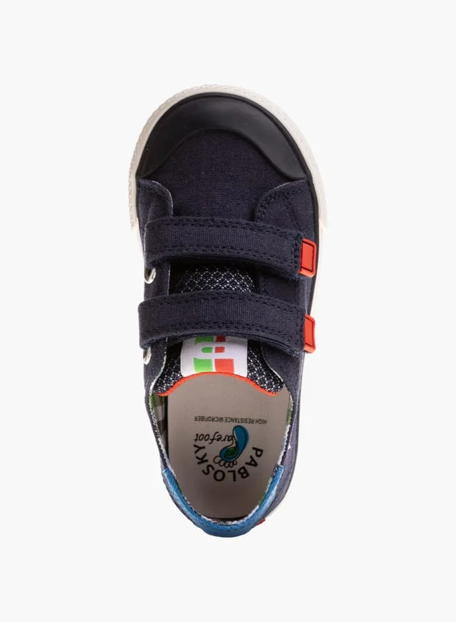 Pablosky Boys Colourblock Sneakers with Hook and Loop Closure