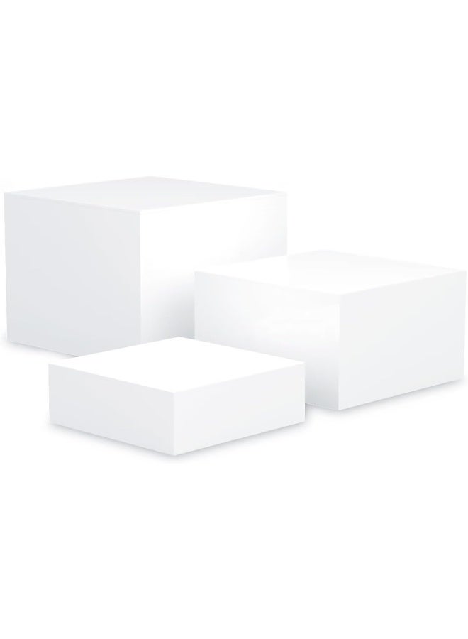 TPGP Buffet Risers, 3Pcs Acrylic Buffet Riser Stands, Dessert Display Stands, Cubic Stand For Cupcakes, Candy, Brunch, Collection, Jewellery, Weddings And Parties - Image 1