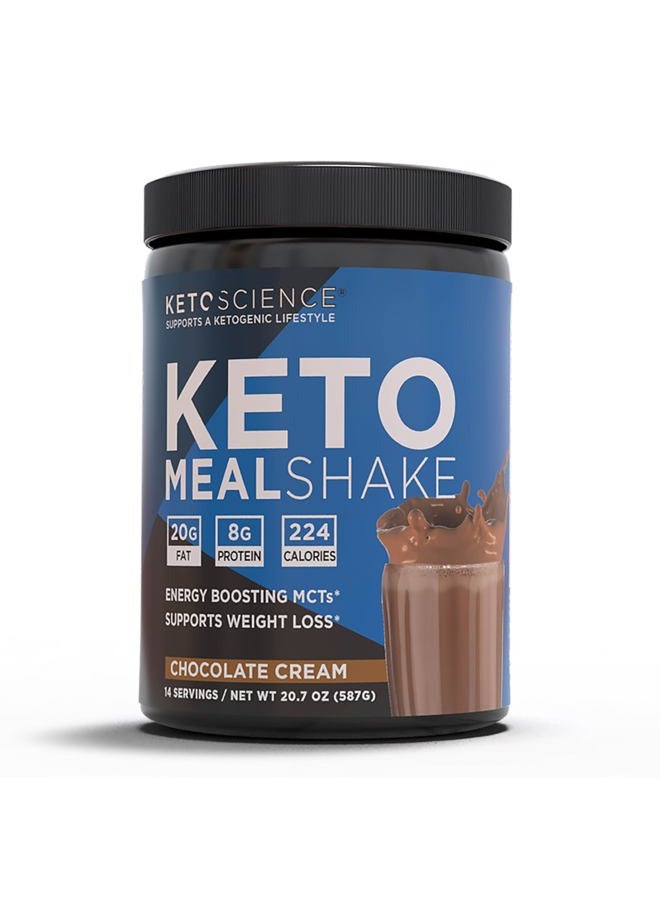 Keto Science مكمل غذائي من كيتو ساينس - مشروب وجبة كيتوني بالشوكولاتة، غني بالدهون الثلاثية متوسطة السلسلة والبروتين، محشو بالكولاجين والفيتامينات والمعادن، مناسب للكيتو والباليو، لفقدان الوزن، (14 حصة)، 20.49 أونصة - Image 1