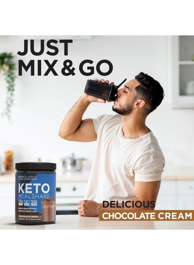 Keto Science مكمل غذائي من كيتو ساينس - مشروب وجبة كيتوني بالشوكولاتة، غني بالدهون الثلاثية متوسطة السلسلة والبروتين، محشو بالكولاجين والفيتامينات والمعادن، مناسب للكيتو والباليو، لفقدان الوزن، (14 حصة)، 20.49 أونصة - Image 5