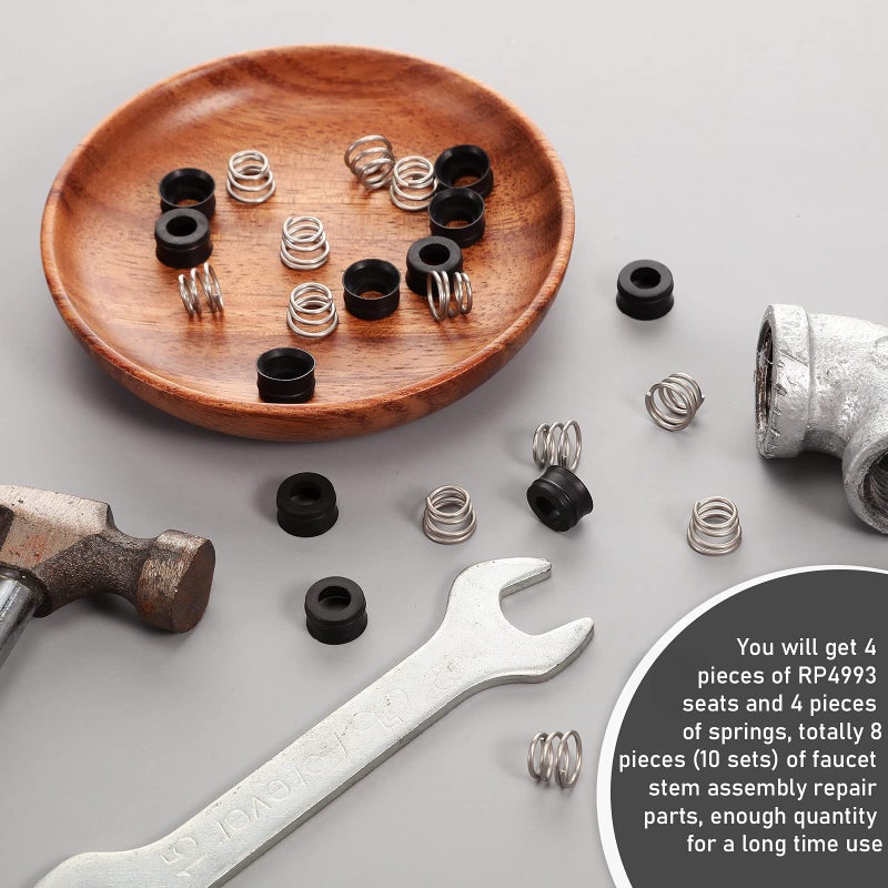 Hotop RP4993 Replacement Seats and Springs RP4993 Faucet Repair Seat Spring Kit Faucet Stem Assembly Repair Kit Compatible with Faucet Repair Kit (8 Pieces) - Image 3