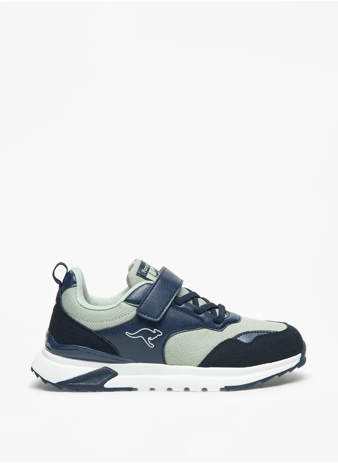 كانغاروس Boys' Panelled Walking Shoes with Hook and Loop Closure