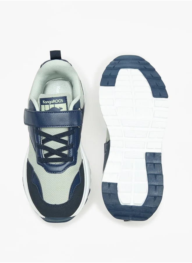 كانغاروس Boys' Panelled Walking Shoes with Hook and Loop Closure