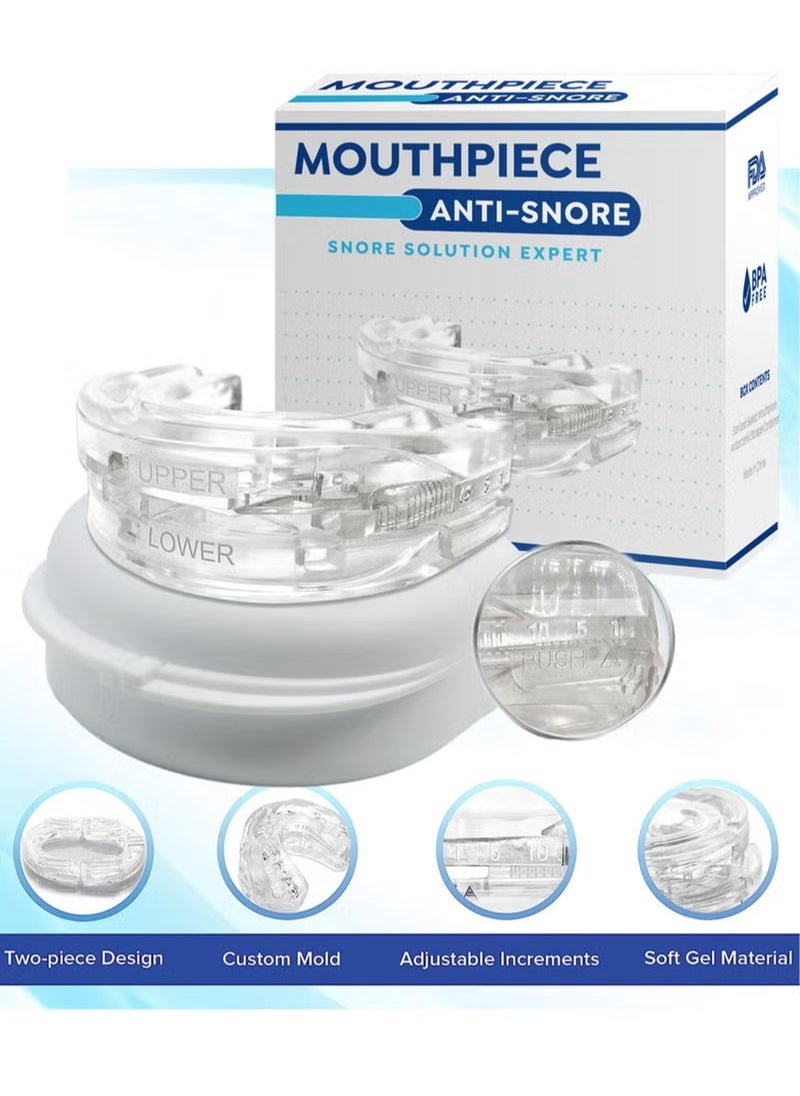 Ocean - Anti-Snoring Mouth Guard Adjustable Mouthpiece Night Time Teeth Mouthguard Sleeping Bite Guard for Bruxism and Stop Snoring Custom Molding Adjustability, Snoring Reduction Aid for Men and Women - Image 1