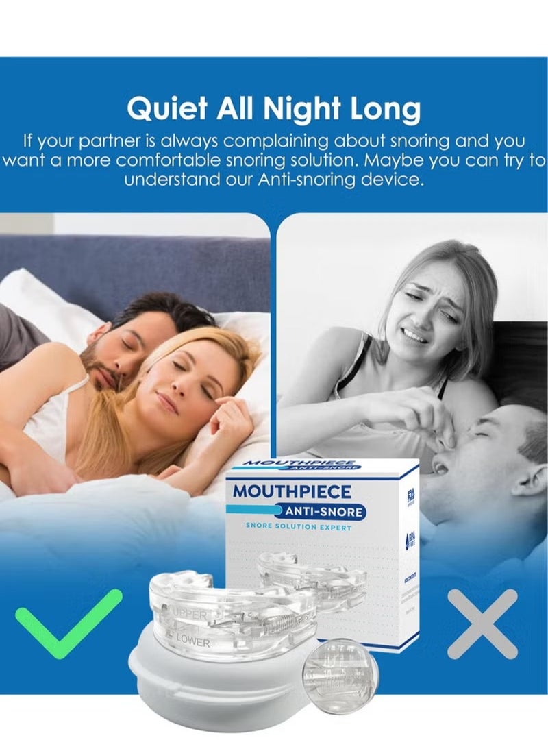 Ocean - Anti-Snoring Mouth Guard Adjustable Mouthpiece Night Time Teeth Mouthguard Sleeping Bite Guard for Bruxism and Stop Snoring Custom Molding Adjustability, Snoring Reduction Aid for Men and Women - Image 1