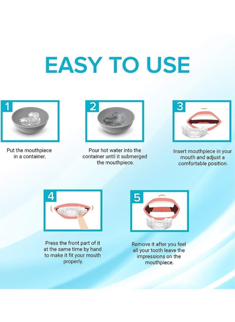 Ocean - Anti-Snoring Mouth Guard Adjustable Mouthpiece Night Time Teeth Mouthguard Sleeping Bite Guard for Bruxism and Stop Snoring Custom Molding Adjustability, Snoring Reduction Aid for Men and Women - Image 1