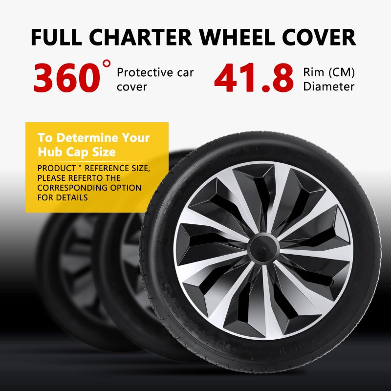 DREAMOTOR 16 inch Hubcaps Set of 4, Automotive Wheel Tire Covers, Wheel Rim Cover Compatible/Replacement with Toyota Volkswagen VW Chevy Nissan Sentra Honda Civic Accord Dodge Ford Kia Cadillac Scion - Image 3