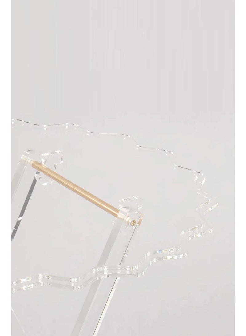 Luxe Gold & Clear Acrylic Nesting Tables (Set of 4) with Integrated Stand - Image 5