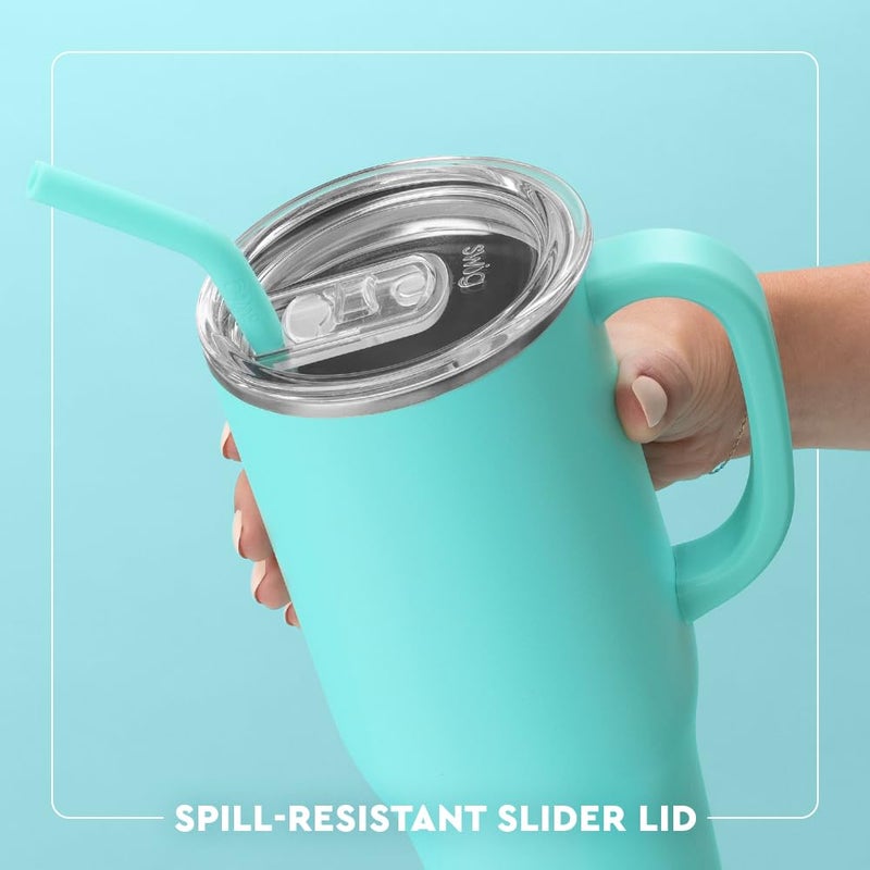 Swig Life 40oz Mega Mug, 40 oz Tumbler with Handle and Straw, Cup Holder Friendly, Dishwasher Safe, Extra Large Lightweight Insulated Tumbler, Stainless Steel (Caliente) - Image 5