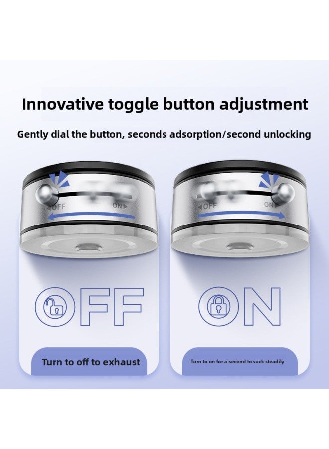 Double-sided Adsorption Magnetic Bracket Lazy Man Multifunctional Rotating Compact Vacuum Adsorption Mobile Phone Bracket Aluminum Alloy-Color:A2 Vacuum Suction Cup Bracket-white  - Image 4