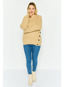 Pepe Jeans Women Knitted Long Sleeve Sweater, Beige  - Image 4