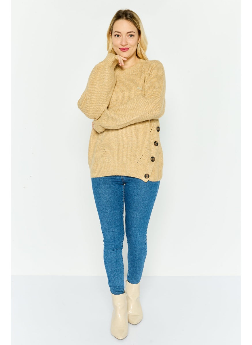 Pepe Jeans Women Knitted Long Sleeve Sweater, Beige  - Image 4