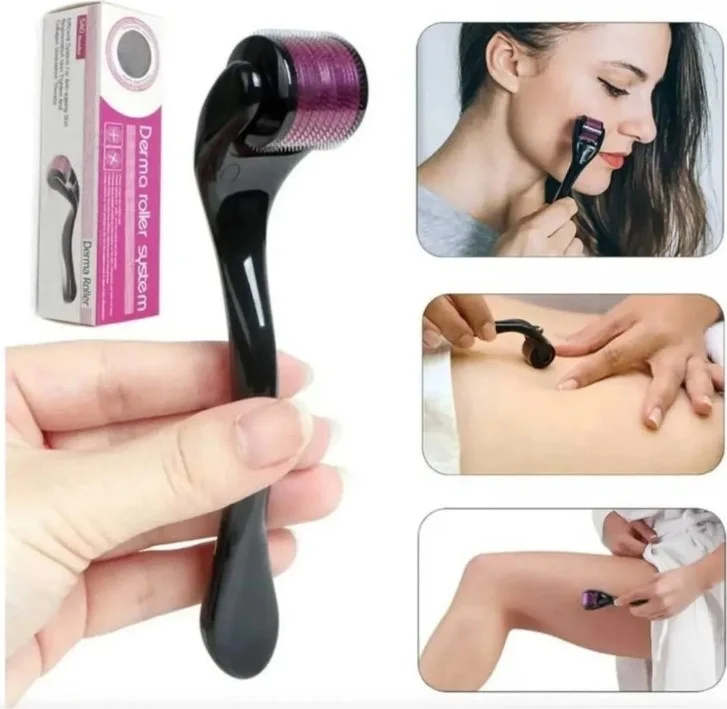 Muggio Titanium Tip Dermaroller 1 mm Skin Face Body Hair Renewal Massage Tool