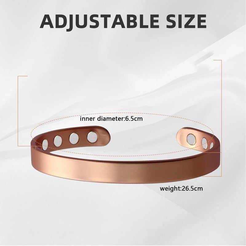 Joyzzz Pure Copper Magnetic Bracelets - Adjustable Cuff Bangle for Men & Women - Image 3