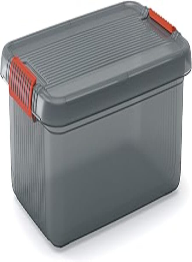 Kis" K Latch Storage Box, Grey/Orange, 59 x 39 x 18 cm
