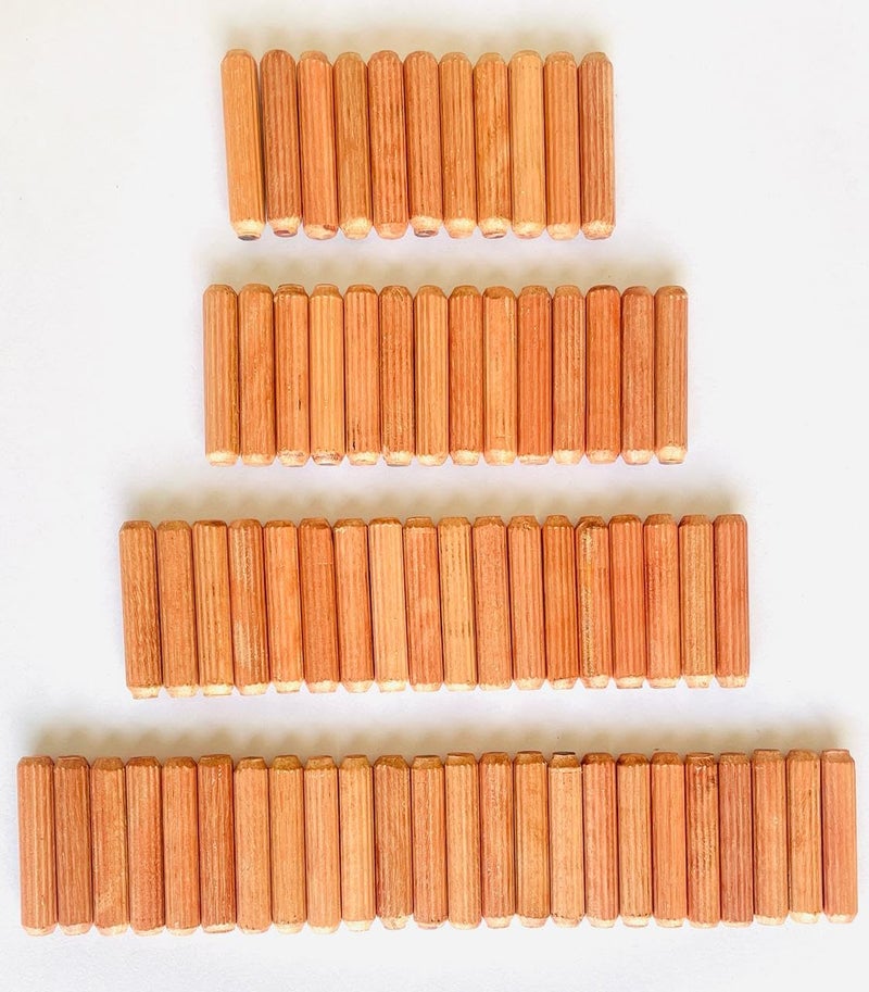 bloomax دبوس خشبي ® 08 مم × 50 مم (500 قطعة) مصنوع من الخشب الصلب موصل أثاث معياري مثبت لولبي مجوف غير مزود بخيوط مجفف في الفرن بشكل أسطواني - Image 3